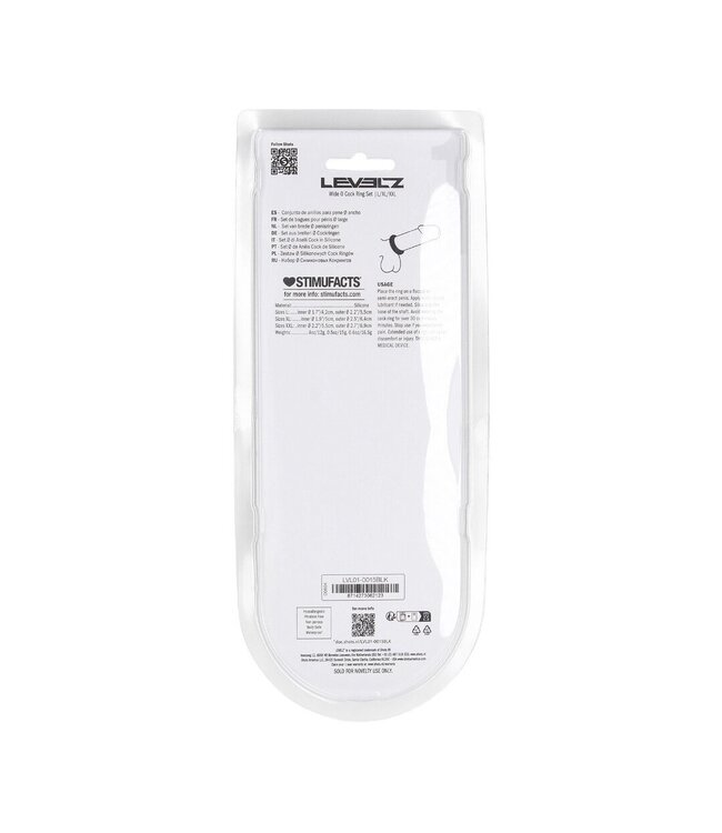 Levelz LEVELZ Siliconen Cockring Set 3 Stuks L, XL & XXL Zwart