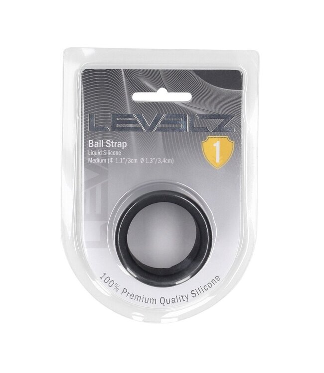Levelz LEVELZ Siliconen Ball Stretcher M 34mm Zwart – Flexibele Strakke Balriem