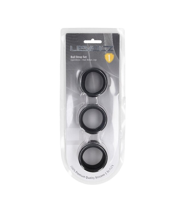 Levelz LEVELZ Siliconen Balstretcher Set S/M/L Zwart – Flexibel & Veilig
