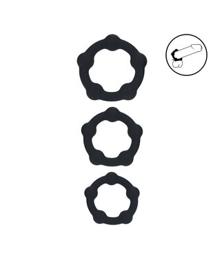 Levelz LEVELZ Beaded Silicone Cock Ring Set - Comfort in S/M/L Sizes