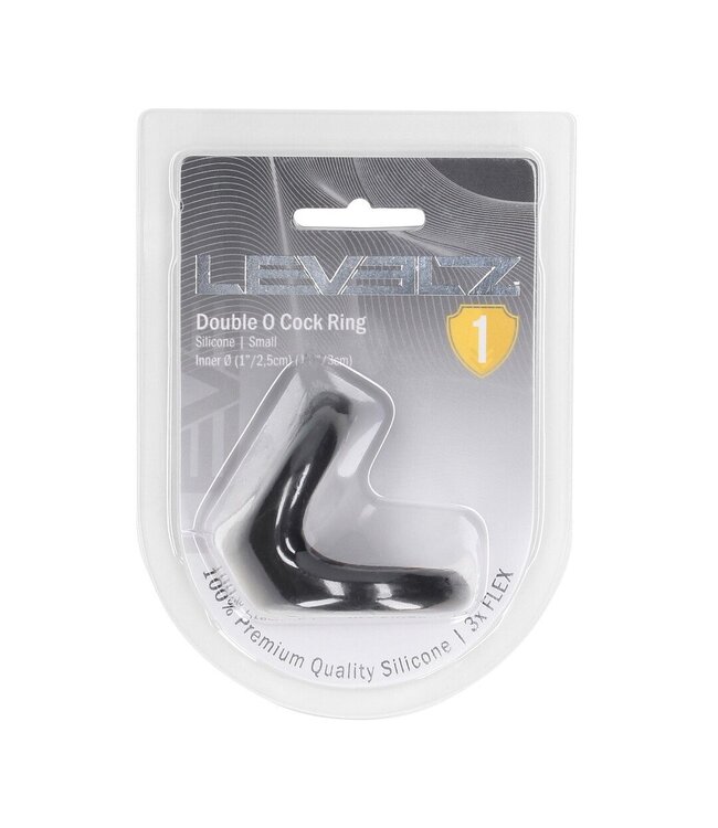 Levelz LEVELZ Siliconen Cockring Met Dubbele Ring S Zwart - Versterkte Erectie
