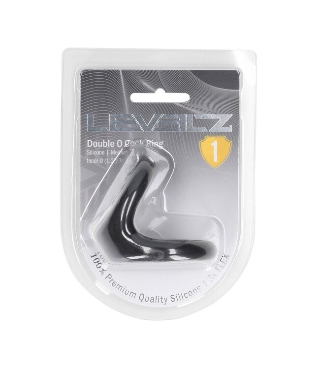 Levelz Double O Silicone Cock Ring - M Black | Enhanced Pleasure & Comfort