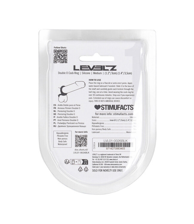 Levelz LEVELZ Silicone Dubbele Ring Cockring M - Erectie Versterking & Comfort