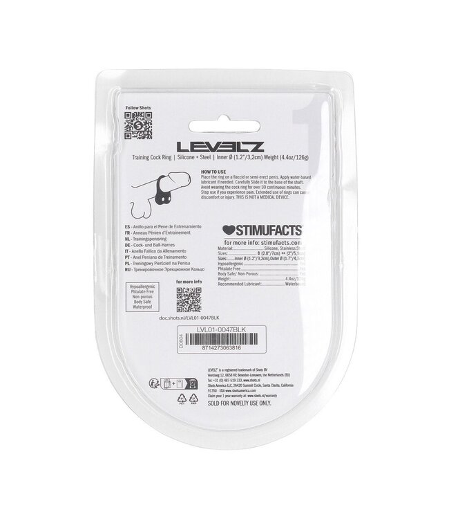 Levelz Double Weighted Siliconen Cockring M Zwart Met Interne Druk | Levelz