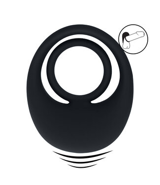 Levelz LEVELZ Vibrating Silicone Cock Ring - Triple Pleasure Black