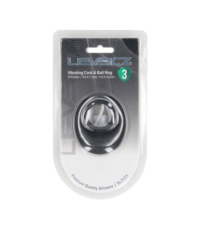 Levelz LEVELZ Vibrating Silicone Cock Ring - Triple Pleasure Black