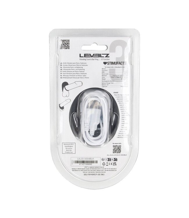 Levelz LEVELZ Vibrating Silicone Cock Ring - Triple Pleasure Black