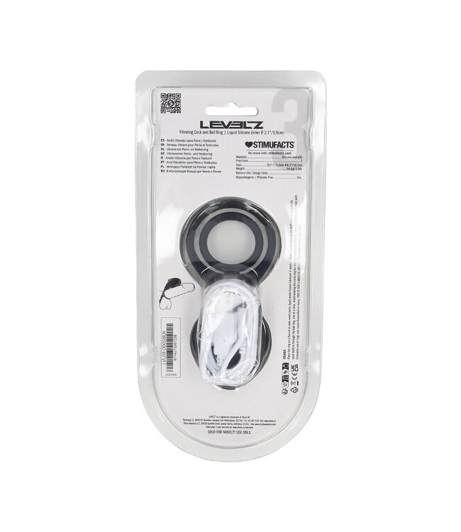 Levelz Levelz Black Vibrating Cock Ring with Wing Stimulator for Enhanced Pleasure