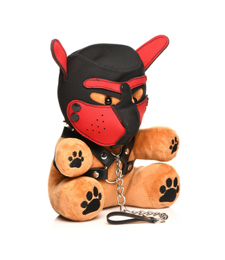 XR Brands XR Brands Bondage Pup Bear Pluche Met Muilkorf En Capuchon Voor Pup Play