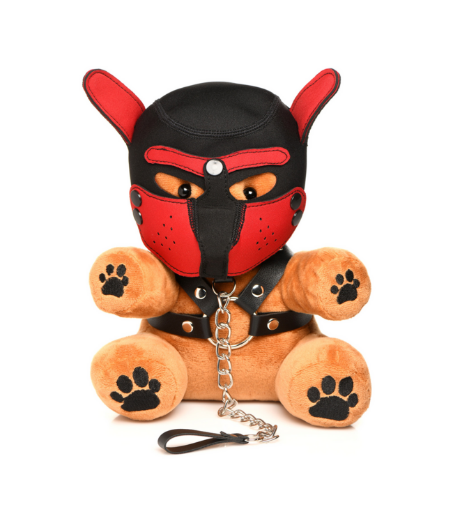 XR Brands XR Brands Bondage Pup Bear Pluche Met Muilkorf En Capuchon Voor Pup Play