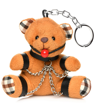 XR Brands Bondage Teddybeer Sleutelhanger Bruin Met Halsband – Compact Tasaccessoire