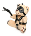 XR Brands Bondage Bear Sleutelhanger Tan Met Faux Leren Harnas En Mini Flogger