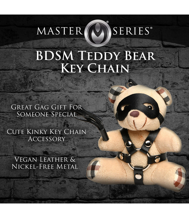 XR Brands Verspielter BDSM Teddybär Schlüsselanhänger – Kinky Geschenkidee in Tan