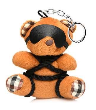 XR Brands Bondage-Bär Schlüsselanhänger mit Seil & Augenbinde – Süßes Accessoire