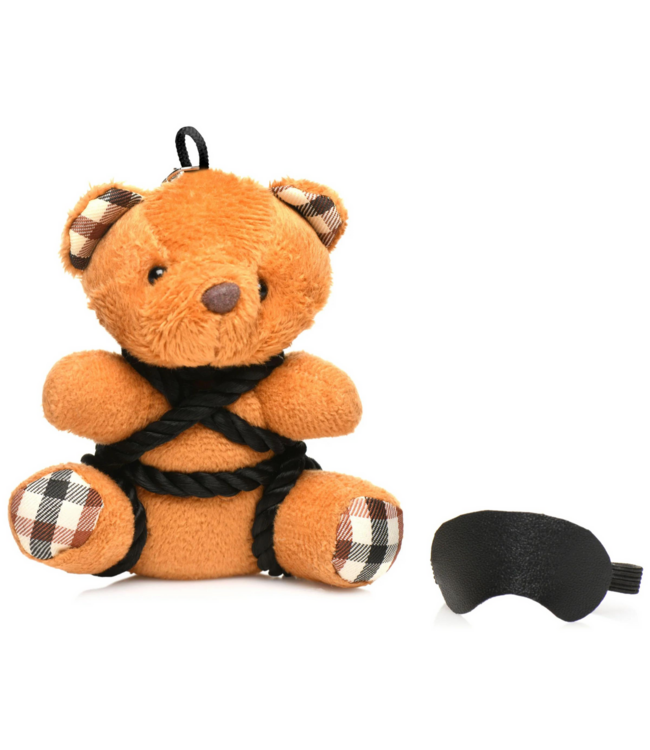 XR Brands Bondage-Bär Schlüsselanhänger mit Seil & Augenbinde – Süßes Accessoire