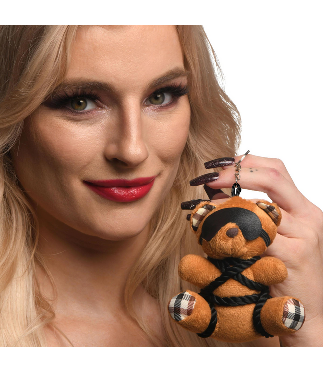 XR Brands Tied-Up Teddy Bear Keyring – Cute & Unique Desk Accessory