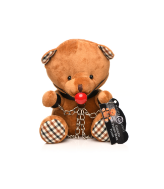 XR Brands Bondage Beer Knuffelpop Met PU-Leer En Stalen Details – Compact Cadeau