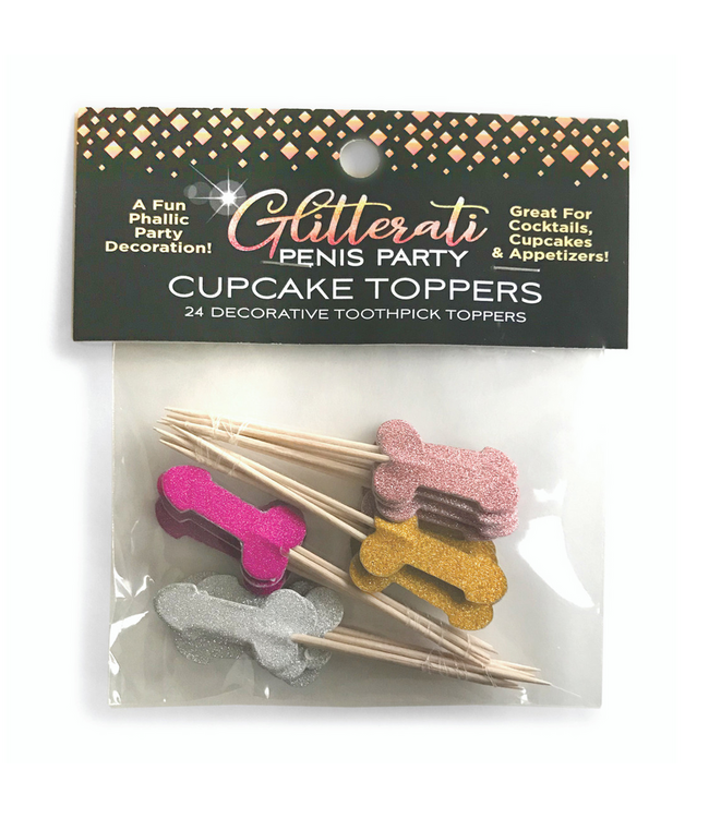 Little Genie Productions Penis Party Picks Set Goud Zilver Roségoud Brons - 24 Stuks