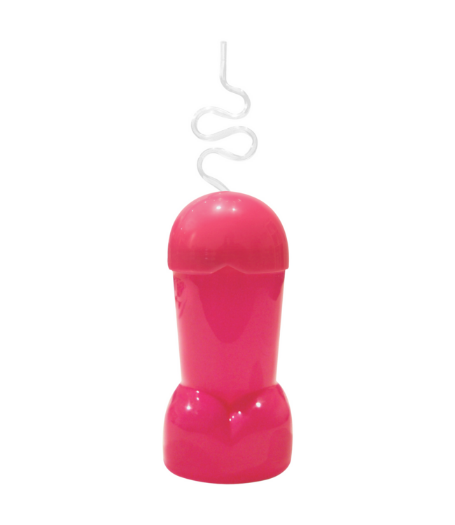 Kheper Games Penisbeker Met Deksel En Wit Rietje - 20oz COCKtail Drinkbeker