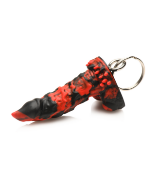 XR Brands Fire Demon Dong Sleutelhanger – Siliconen Fantasy Accessoire Met Stalen Ring