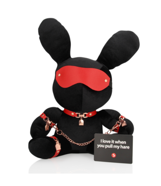 S-Line by Shots Bondage Rabbit Fluweel Zwart Groot Knuffelbaar 37 cm S-Line by Shots