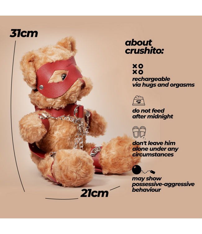 Crushious Crushito Red Bondage Teddy Bear - Cute & Naughty Gift Idea 31cm