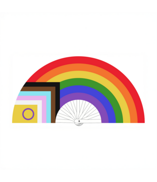M Proud 64 cm Rainbow LGBTQIA Fan - Stylish, Lightweight, and Eco-Friendly