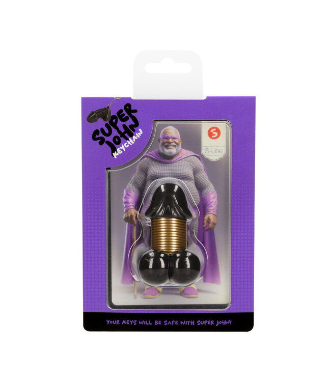 S-Line by Shots S-Line Super John Sleutelhanger Zwart Met Dansende Personages