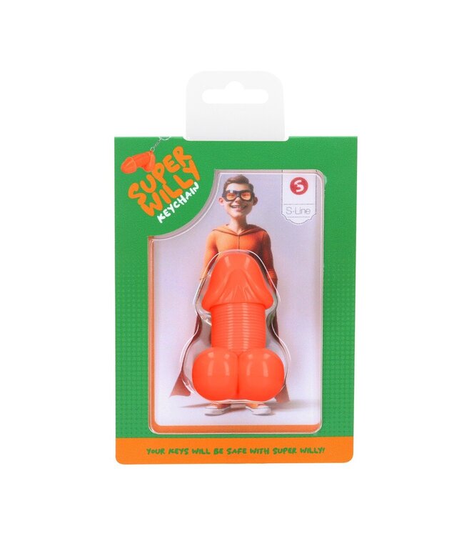 S-Line by Shots Dansende Super Willy Sleutelhanger Oranje Met Opvallend Design En Diverse Kleuren