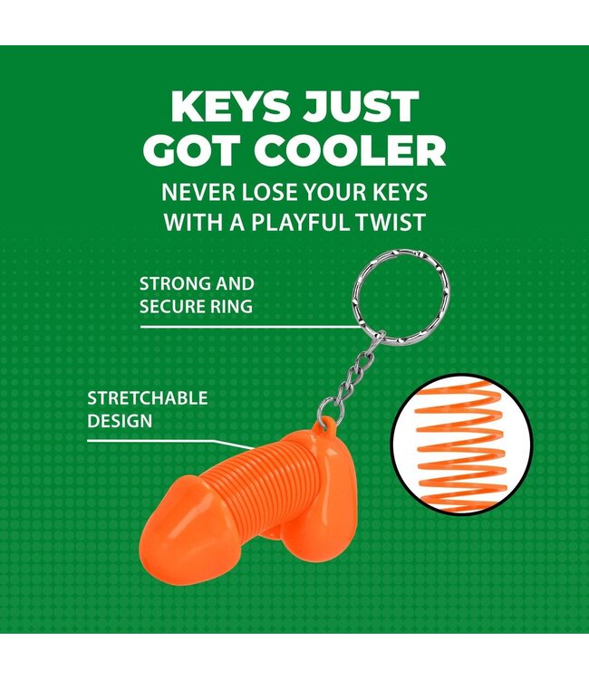 S-Line by Shots Dansende Super Willy Sleutelhanger Oranje Met Opvallend Design En Diverse Kleuren