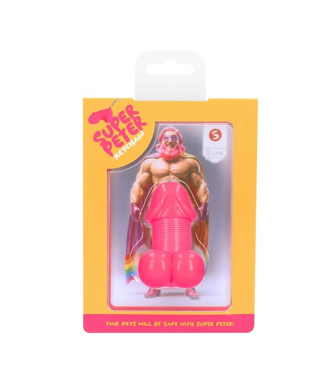 S-Line by Shots S-Line Super Peter Roze Sleutelhanger Met Dansend Figurant 3,3x3,5x5,3 cm