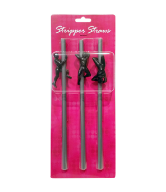 Kheper Games Beweegbare Mannelijke Stripperfiguren Cocktail Rietjes - Set Van 3 Zilver