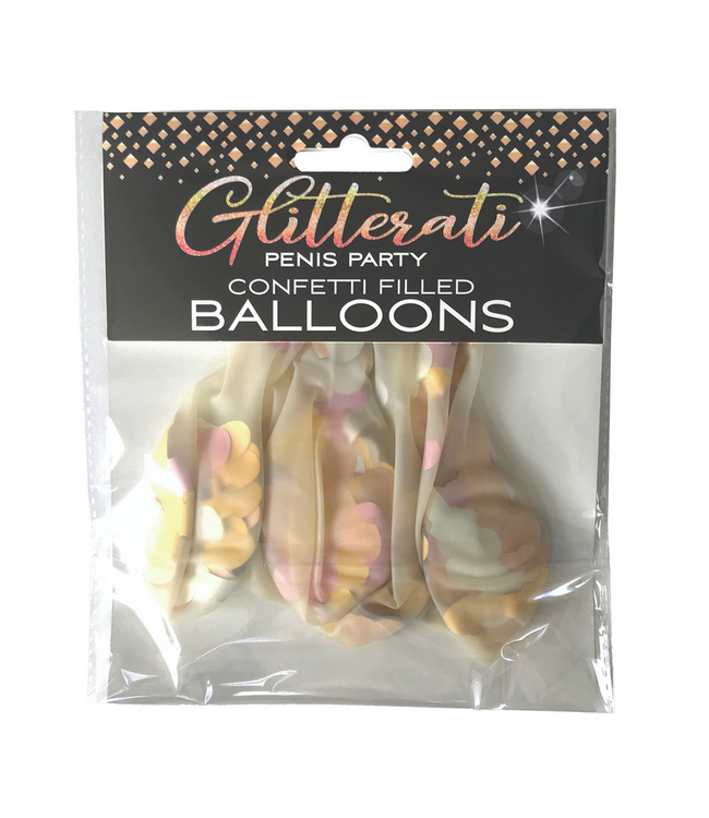 Little Genie Productions Metallic Penis Confetti Ballonnen Set Voor VIP Vrijgezellenfeest