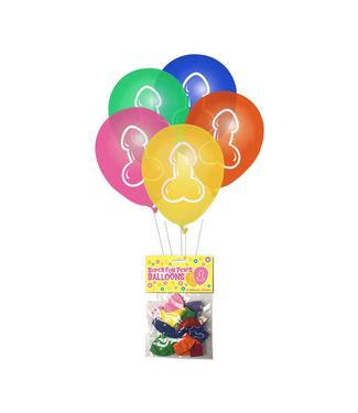 Little Genie Productions Super Fun Penis Balloons - Colorful 8-Pack for Parties & Events