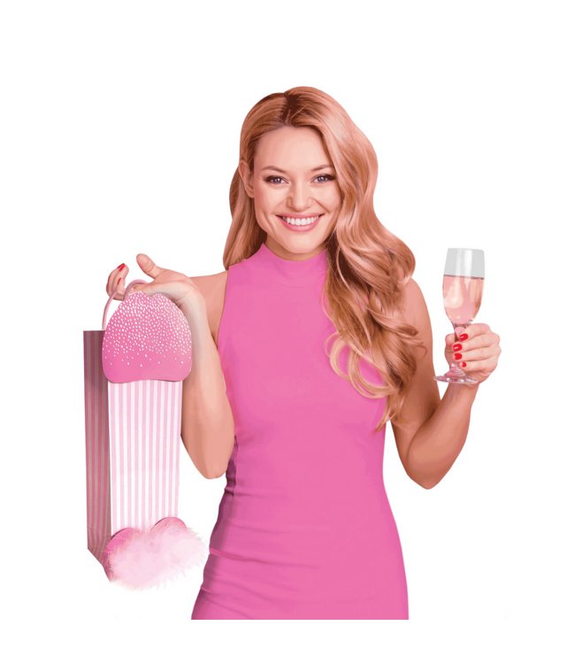 Little Genie Productions Speelse Penisvormige Cadeauzak Met Pailletten En Handvatten