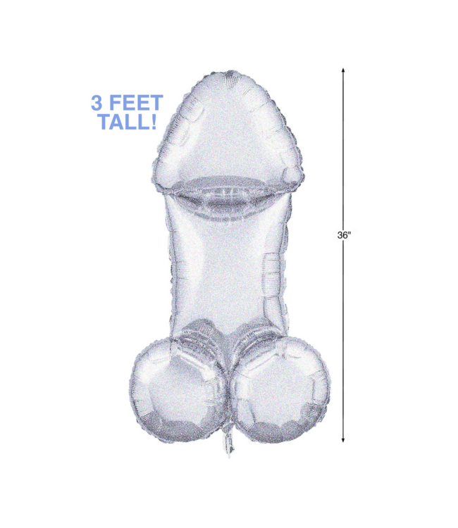 Little Genie Productions Glitterati Disco Penis Balloon 3ft - Fun Bachelorette Party Decor