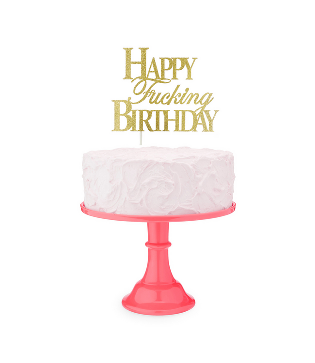 Little Genie Productions Stijlvolle Gelukkige F'Ing Verjaardag Taartdecoratie Goudkleurig Papier