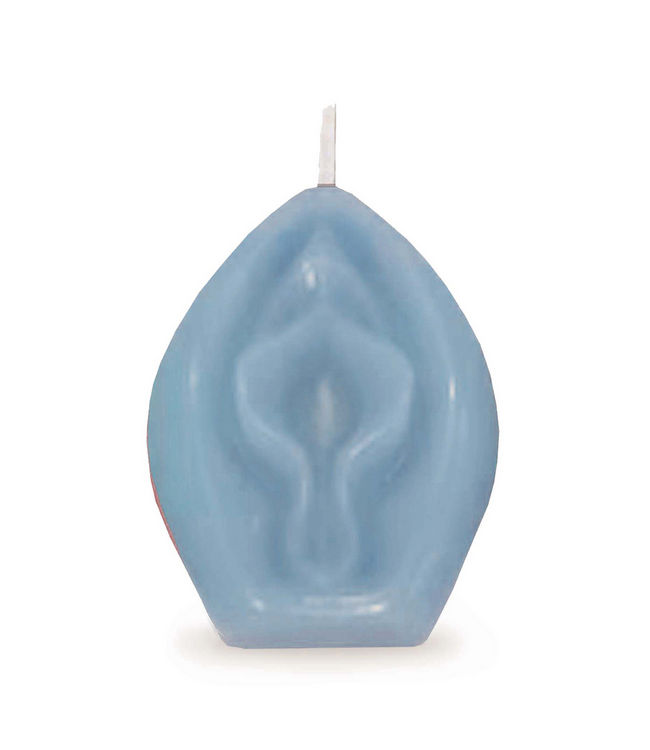 Little Genie Productions Eden’s Vanille Kaars Blauw 3-Inch 12 Uur Unieke Vagina Vorm