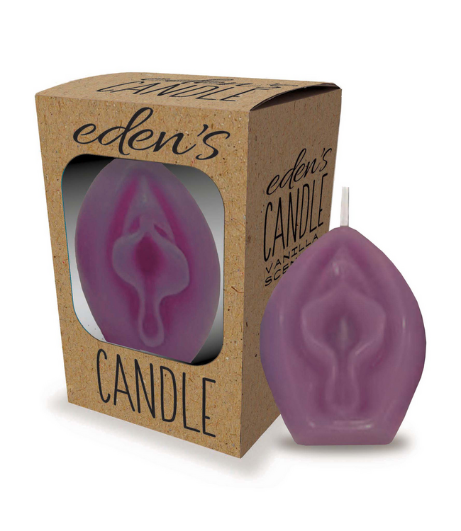 Little Genie Productions Eden's Candle Vanille Geurige Aubergine Vrouwelijkheid Kaars 12 Uur Brandtijd