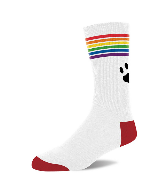 Prowler Prowler's Pride Socks: Stylish White with Rainbow Stripes & Comfort