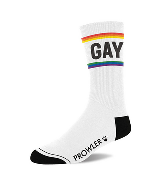 Prowler Prowler Regenboog Sokken Wit Met Gay Band – Comfortabele LGBT Support