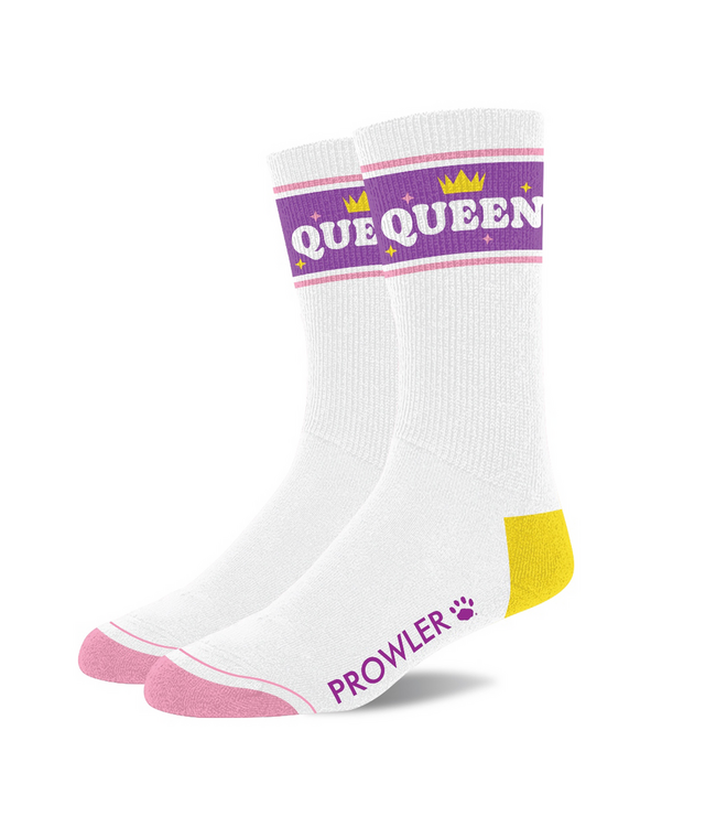 Prowler Prowler RED Queen Herenkatoensokken Wit/Paars Met Pootafdruklogo