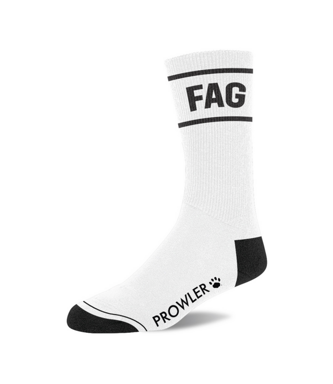 Prowler Red Prowler RED Fag Socks: Stylish White/Black with Paw Print Logo