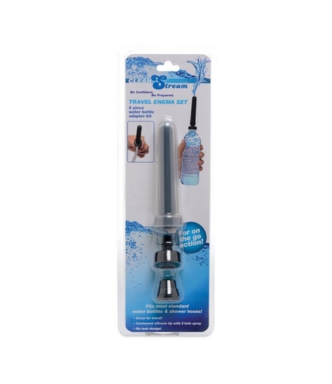 XR Brands Travel Enema Waterfles Adapter Set Met Siliconen Mondstuk En Opbergdeksel