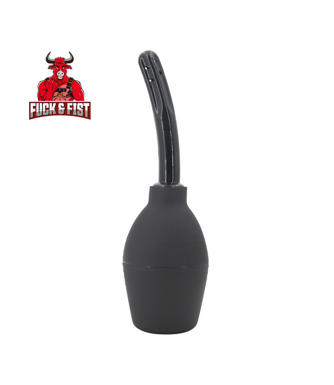 Fuck & Fist Anale Reiniger 310 ml Met Gebogen ABS-Punt En Zijwaartse Gaatjes Zwart