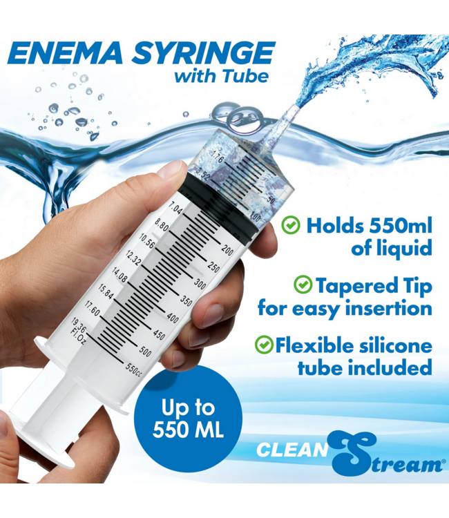 XR Brands Enema Spoelapparaat 550 ml Met Tube Van Duurzaam Polypropyleen