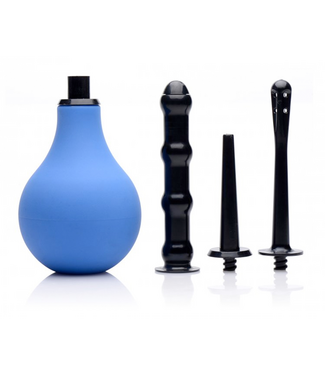 XR Brands Premium One-Way Valve Anal Shower Set with 3 Nozzles for Comfort & Cleanliness