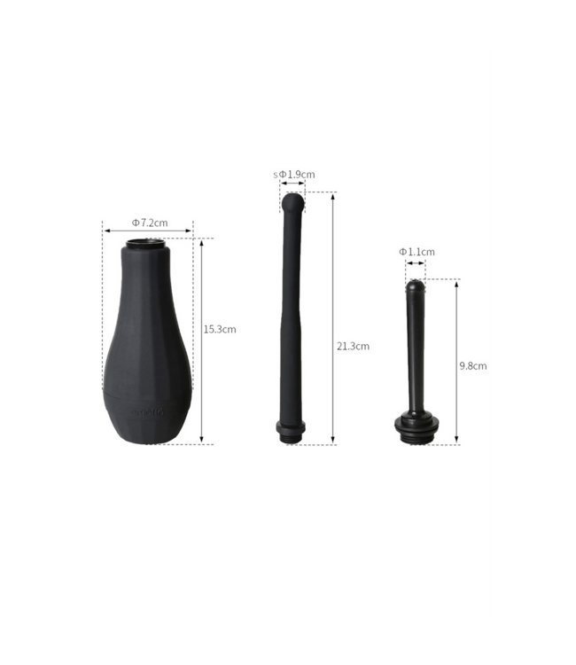 PerfectFitBrand Ergoflo Director Black Anal Shower - Comfortable & Controlled Cleansing