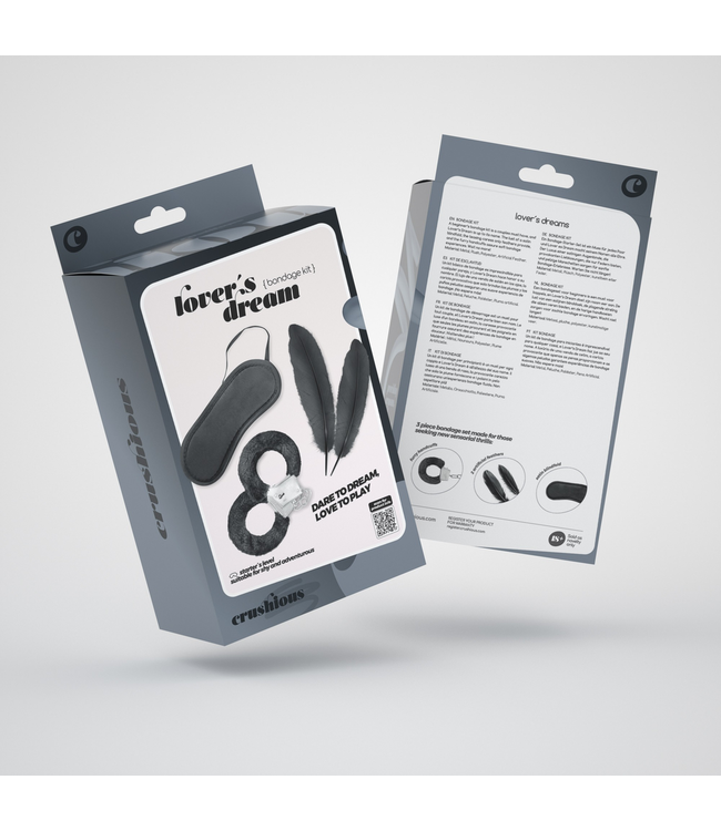 Crushious Bondage Beginnersset Zwart | 4-Delige Set Met Harige Handboeien En Veren