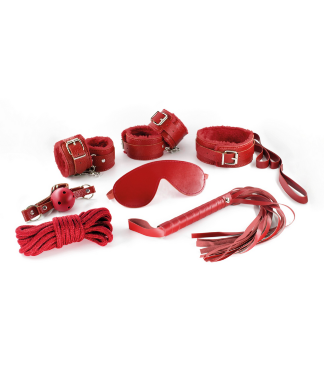 Crushious Crushious BDSM Beginnerskit Rood – 8-Delige Set Met Boeien, Gag En Zweep
